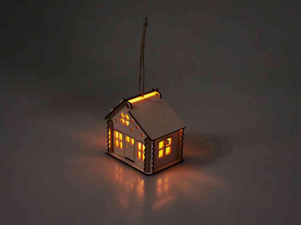Деревянная подвеска на елку с подсветкой Lumihut - 2