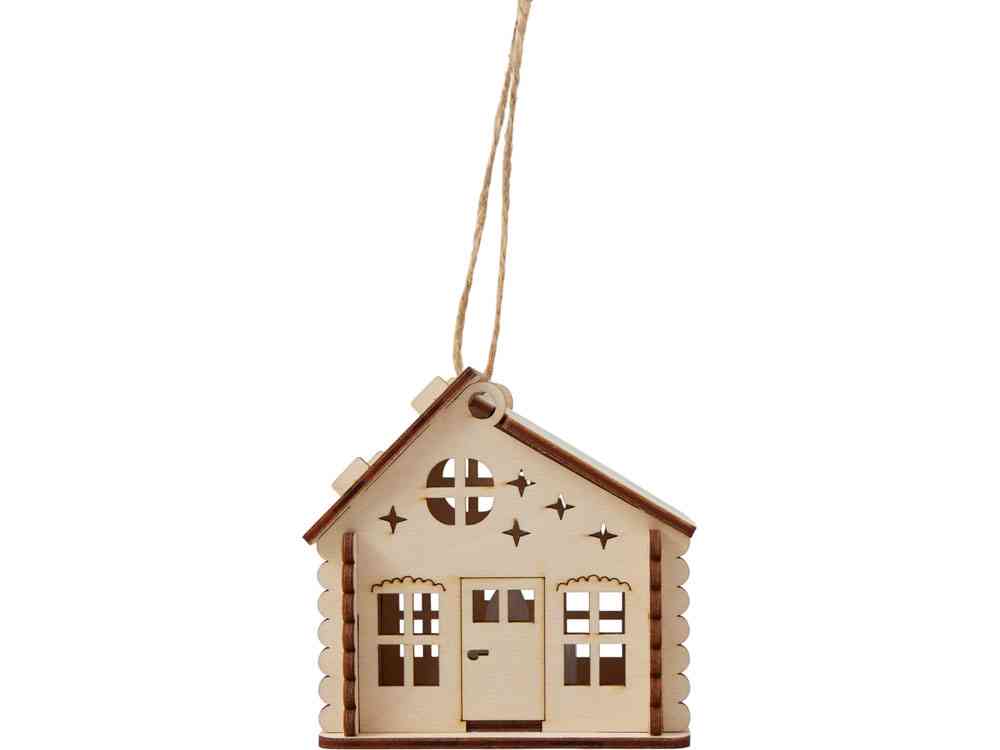 Деревянная подвеска на елку с подсветкой Lumihut - 3