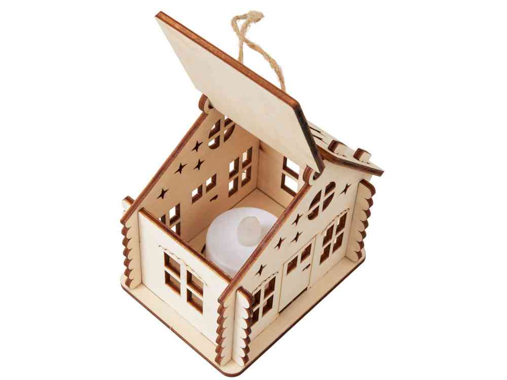 Деревянная подвеска на елку с подсветкой Lumihut - 7