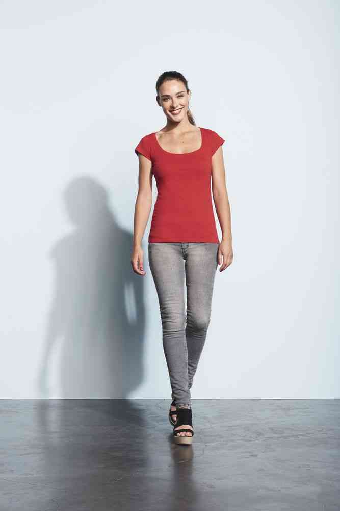 Футболка женская Melrose 150 с глубоким вырезом, черная - 4