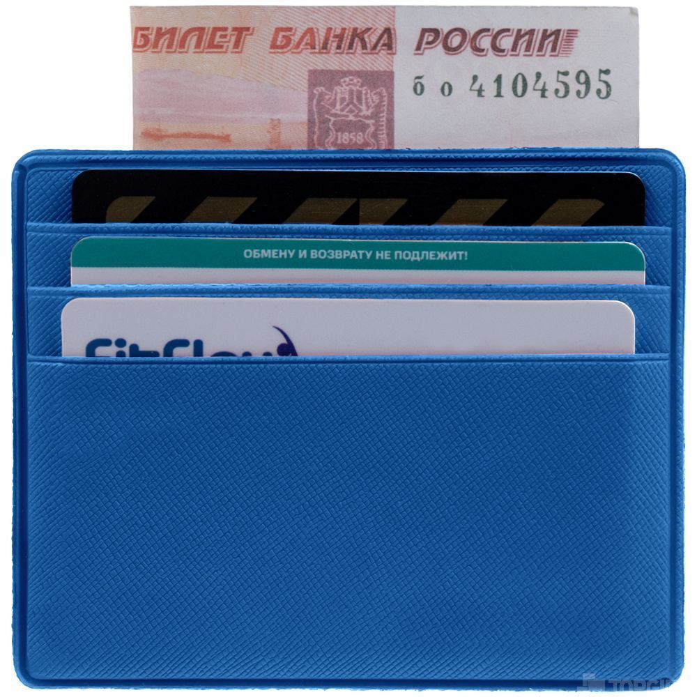 Чехол для карточек Devon, ярко-синий - 4