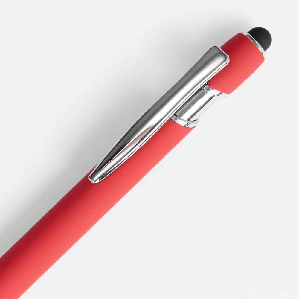 Ручка шариковая Pointer Soft Touch со стилусом, красная - 3