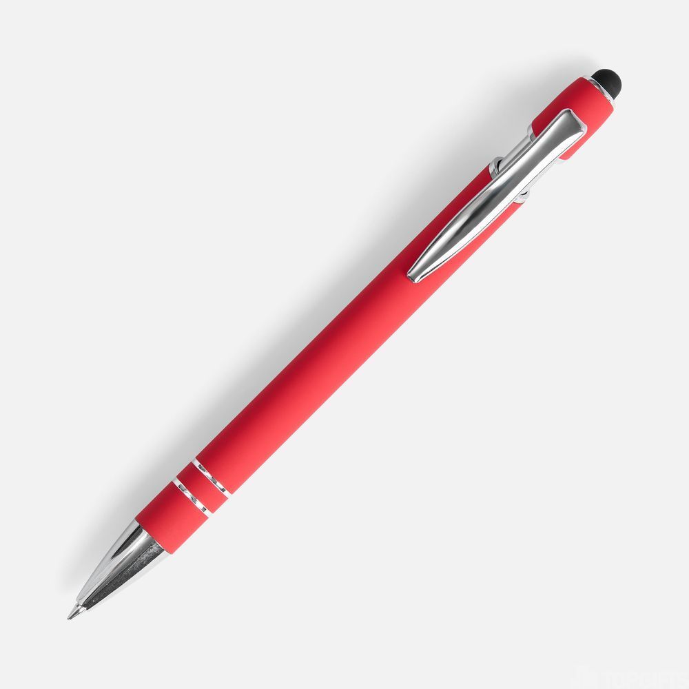 Ручка шариковая Pointer Soft Touch со стилусом, красная - 2